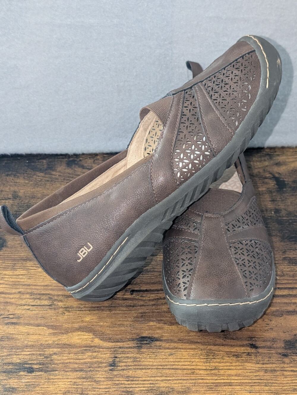 JBU By Jambu Flats 9.5 W Memory Foam Dayna Wide Florida Casual Slip On Loafers